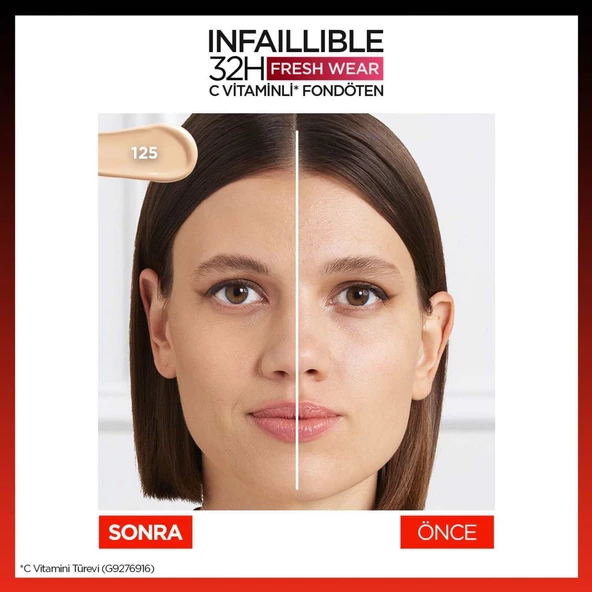 L'oréal Paris Infaillible 32H Fresh Wear C Vitaminli Fondöten - 125 Natural Beige - 5