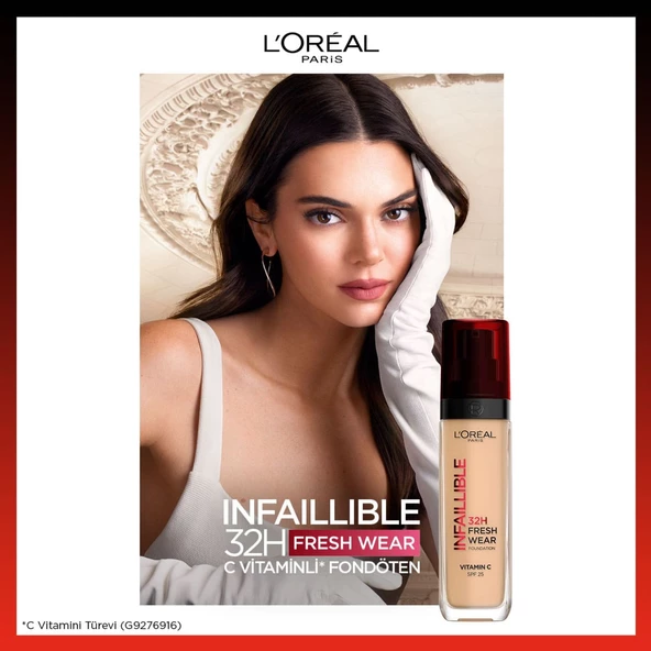 L'Oréal Paris Infaillible 32H Fresh Wear C Vitaminli Fondöten - 145 Rose Beige - 8