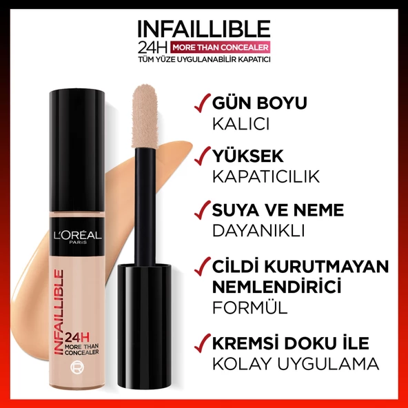 L'Oréal Paris Infaillible 24H Tüm Yüze Uygulanabilir Kapatıcı - 322 Ivory - 4