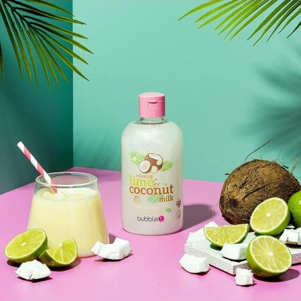 Bubble T Relaxing Lime & Coconut Milk Bath & Shower Gel 500 ml Duş Jeli - 2