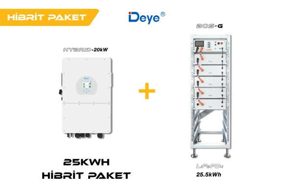 DEYE 25 kWh Hibrit Paketi (High Voltage)
