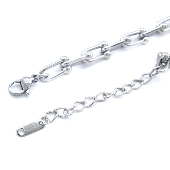 Çelik Zincir Kolye 316L Tiffany Model 5 MM ZN-309 - Resim 5