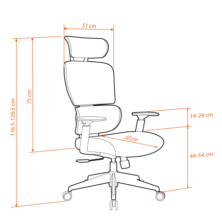 Unique Yönetici ve Ofis Koltuğu-Krem 68,5x116,5-126,5x68 cm (GxYxD) - 7