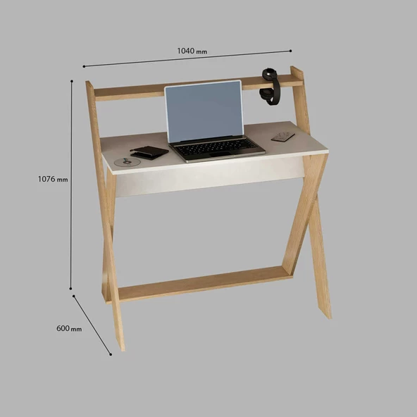 MODİLAYN Çalışma- Laptop- Dresuar- Bilgisayar Masası EVEREST-BEYAZ - 3