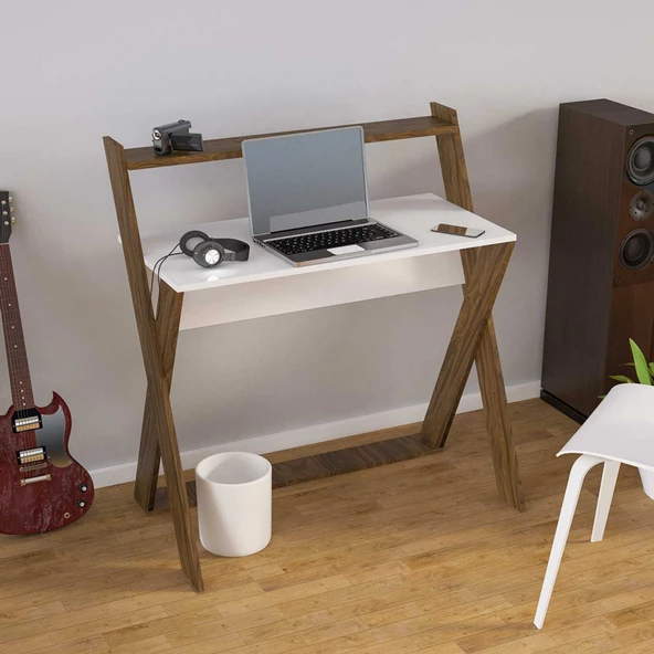 MODİLAYN CONCEPT Çalışma Masası, Oyuncu Masası, Ofis Masası CEVİZ-BEYAZ - 2