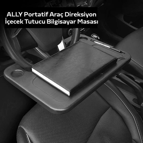 Polham Araç İçi Direksiyon Simidine Monte Edilen Yemek Tepsisi ve Bardaklık, Laptop Sehpası - 2