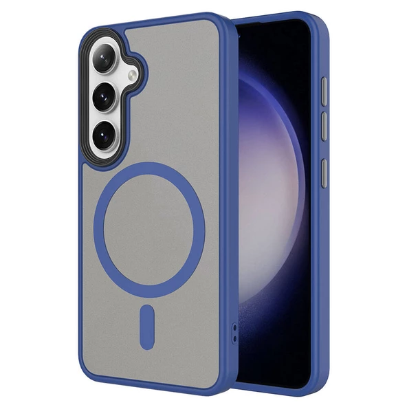 Samsung Galaxy S24 Plus Kılıf Sert PC Arka Yüzey Wireless Şarj Özellikli Flet Magsafe Kapak - Resim 7