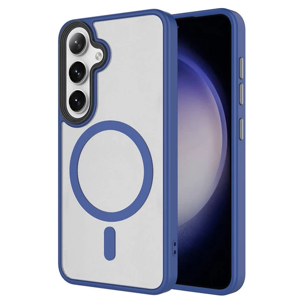 Samsung Galaxy S24 Plus Kılıf Sert PC Arka Yüzey Wireless Şarj Özellikli Flet Magsafe Kapak - Resim 4