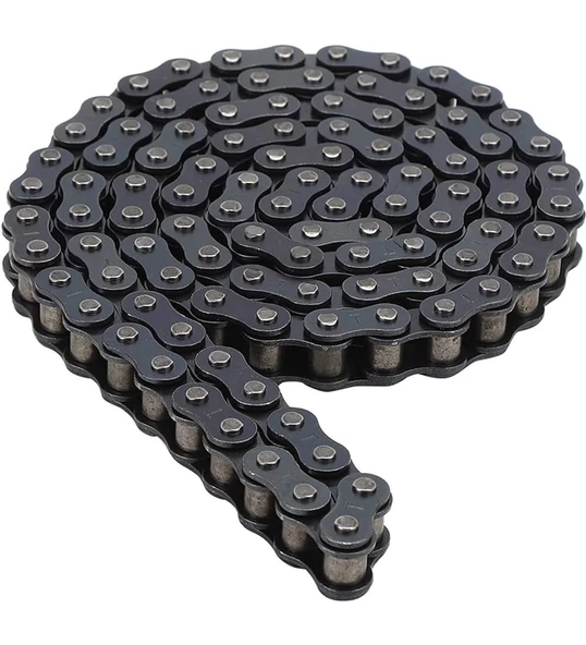Motosiklet Teker Zinciri 428 / 128 Bakla Oringsiz Düz Siyah Zincir 428*128 L _Supermoto - Resim 2