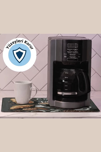 Valerine Life Kahve Makinesi Matı Su Geçirmez Kaymaz Yıkanabilir Çaycı, Çay Espresso Makinesi Pad 35x45cm 27240104 - 2