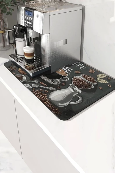 Valerine Life Kahve Makinesi Matı Su Geçirmez Kaymaz Yıkanabilir Çaycı, Çay Espresso Makinesi Pad 35x45cm 27240104