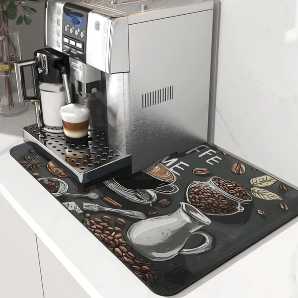 Valerine Life Kahve Makinesi Matı Su Geçirmez Kaymaz Yıkanabilir Çaycı, Çay Espresso Makinesi Pad 35x45cm 27240104