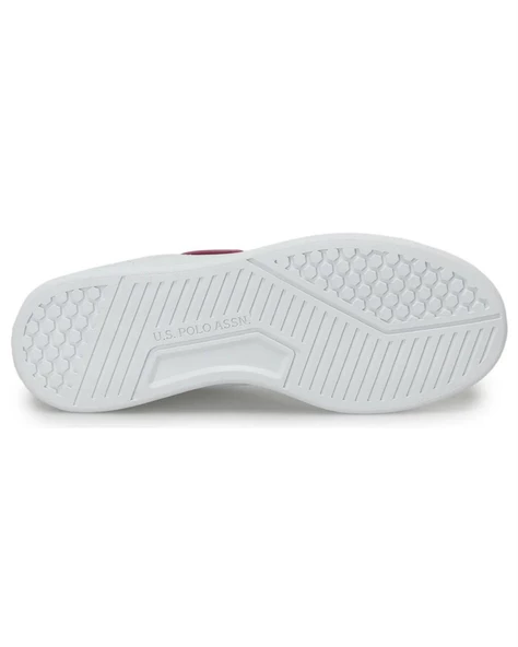 U.s. Polo Assn. Costa Wmn 4Fx Kadın Beyaz-Bordo Sneaker Ayakkabı - Resim 4