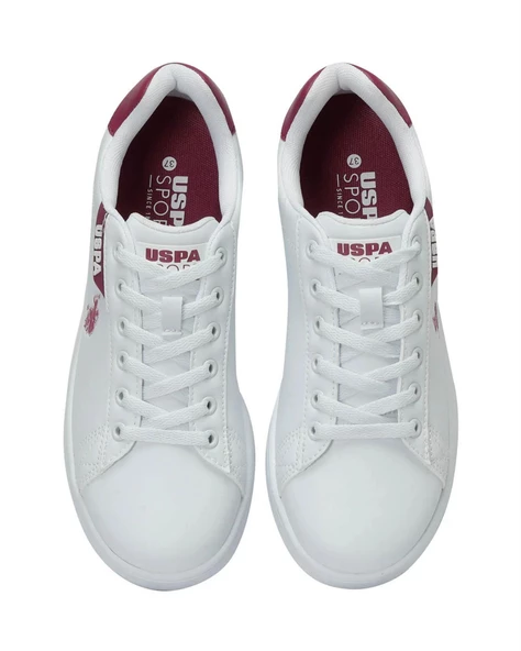 U.s. Polo Assn. Costa Wmn 4Fx Kadın Beyaz-Bordo Sneaker Ayakkabı - Resim 6