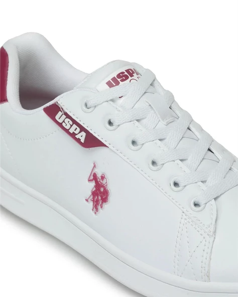 U.s. Polo Assn. Costa Wmn 4Fx Kadın Beyaz-Bordo Sneaker Ayakkabı - Resim 7