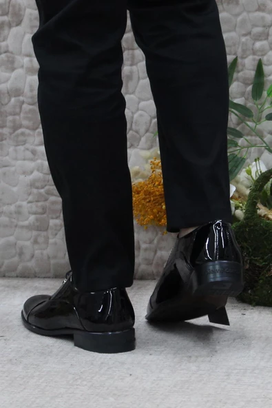 Pierre Cardin 70PC20 Siyah Rugan Damat Ayakkabısı Takım Ayakkabısı Erkek Klasik Ayakkabı - Resim 4