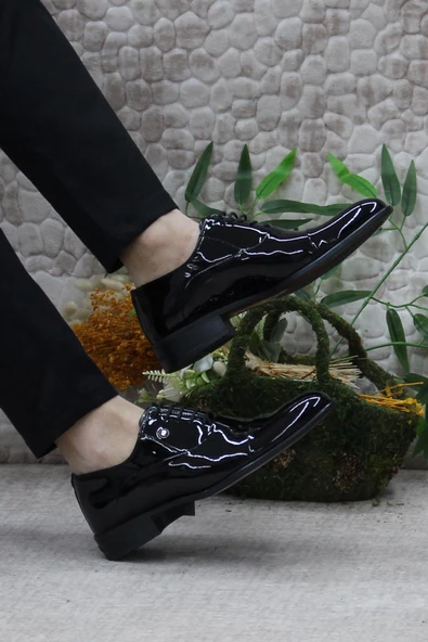 Pierre Cardin 70PC20 Siyah Rugan Damat Ayakkabısı Takım Ayakkabısı Erkek Klasik Ayakkabı - Resim 5