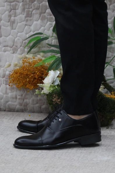 Pierre Cardin 70PC20 Siyah Açma Damat Ayakkabısı Takım Ayakkabısı Erkek Klasik Ayakkabı - Resim 3