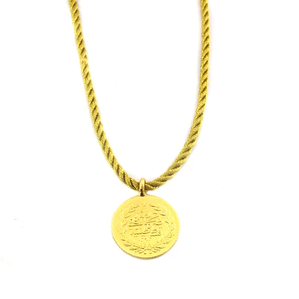 Altın Kaplama İmitasyon 2,5' luk Reşat Altın İpli Kolye KLY - 615 ürün görseli