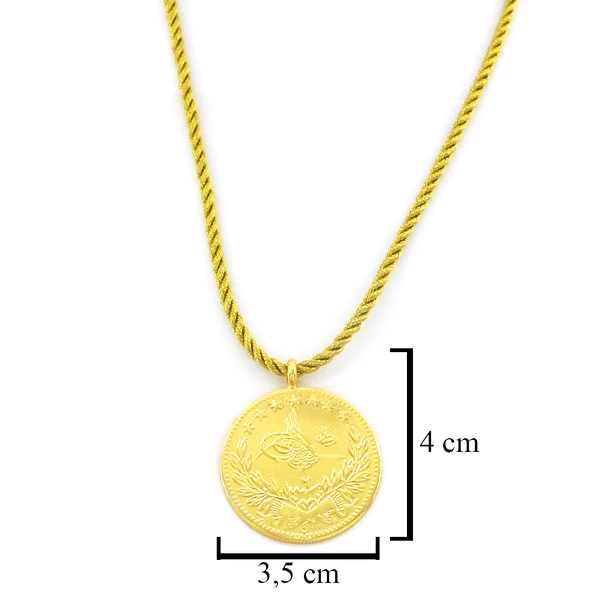 Altın Kaplama İmitasyon 5'li Reşat Altın İpli Kolye KLY-614 - Resim 3