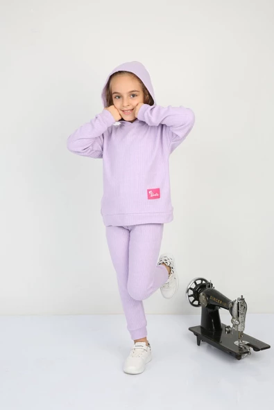 Oversize Kapüşonlu Arma Detaylı Alt Üst Takım (dI3AxG6rDwUIy) - 7