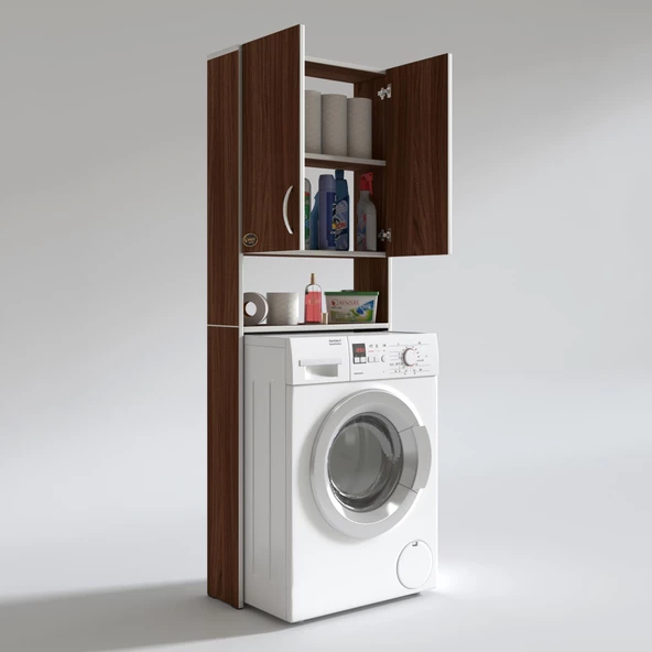 Kenzlife çamaşır makinesi dolabı veronika cvz 180*066*20 banyo çift kapaklı arkalıksız - 3