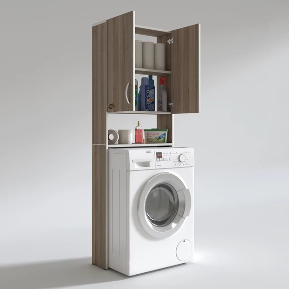 Kenzlife çamaşır makinesi dolabı veronika crd 180*066*20 banyo çift kapaklı arkalıksız - 3