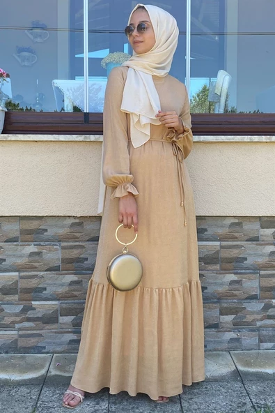 Duru Simli Camel Elbise - Resim 6