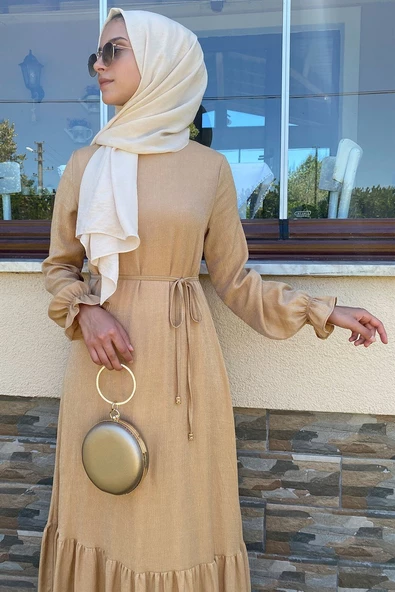 Duru Simli Camel Elbise - Resim 2