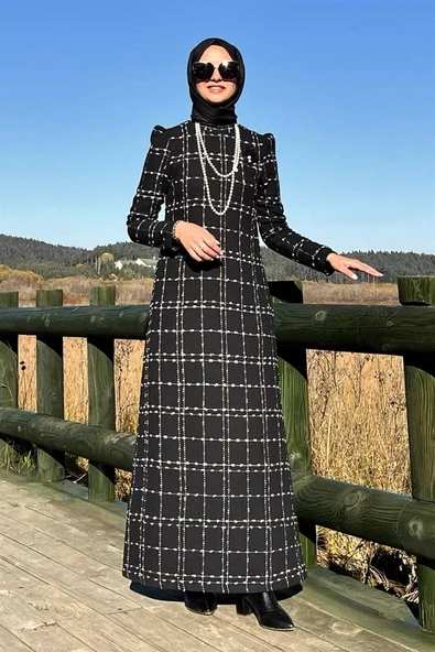 Asalet Tüvit Elbise Siyah