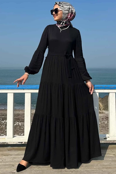 Asil Siyah Elbise - 8