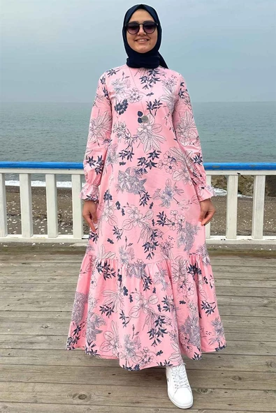 Irmak Organik Pamuklu Elbise Pembe