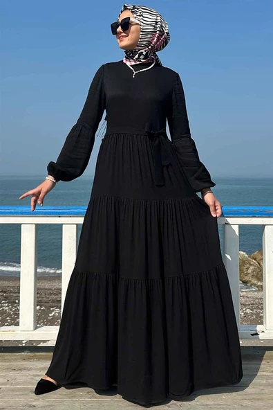 Asil Siyah Elbise - 7