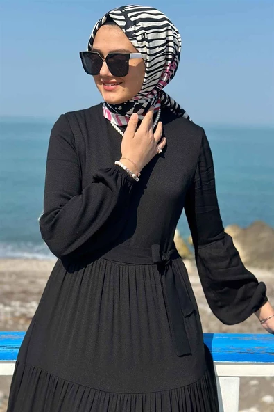 Asil Siyah Elbise - 5