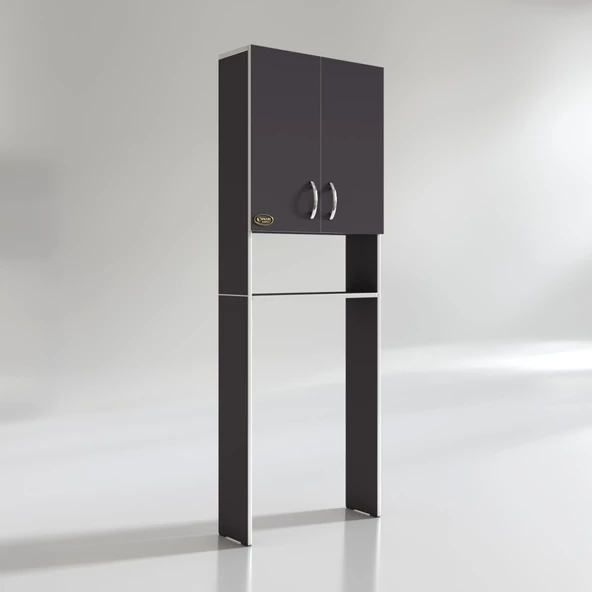 Kenzlife çamaşır makinesi dolabı veronika gri 180*066*20 banyo çift kapaklı arkalıksız - 4