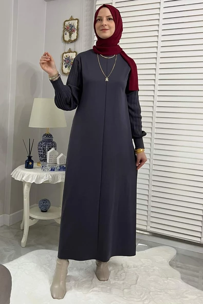 Ecem Antrasit Triko Elbise - 9