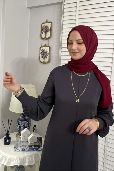 Ecem Antrasit Triko Elbise - 4