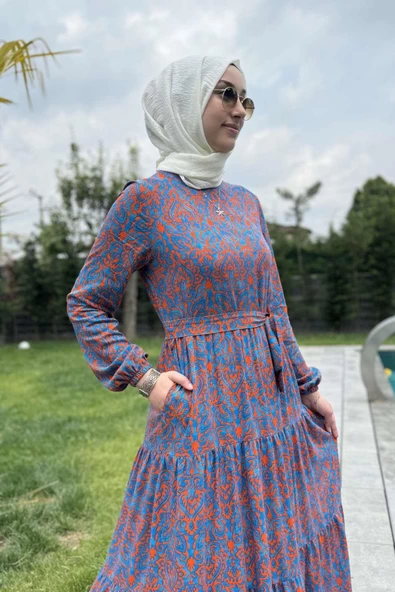 Betül Turuncu Elbise - 4