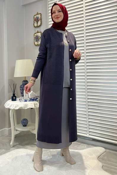 Manolya Antrasit Triko Hırka - 6