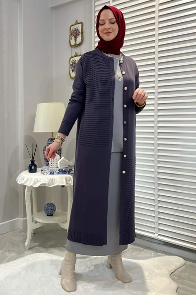 Manolya Antrasit Triko Hırka - 7