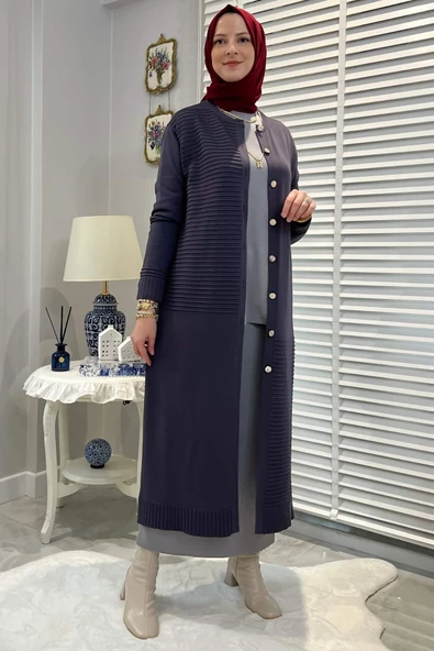 Manolya Antrasit Triko Hırka - 5