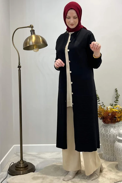 Manolya Siyah Triko Hırka - 6