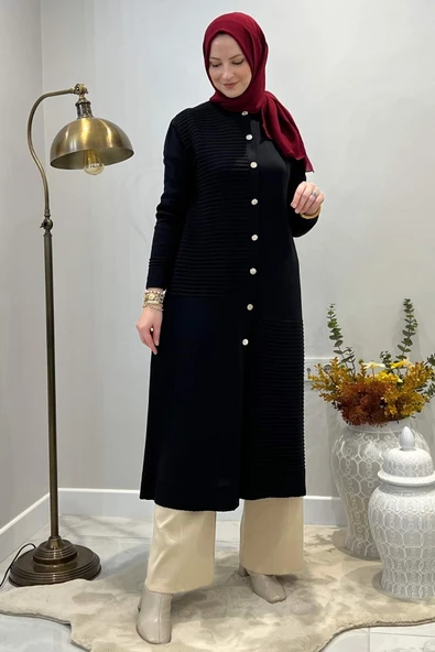 Manolya Siyah Triko Hırka - 9