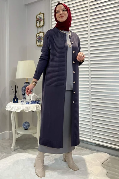 Manolya Antrasit Triko Hırka - 8