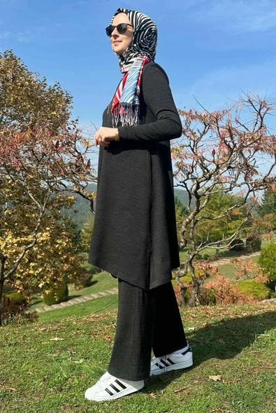 Işıl Pantolonlu Triko Takım Antrasit - 6