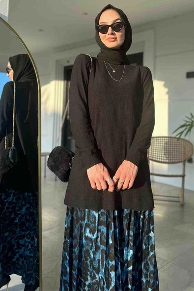 Mavi Leopar Plise Takım - 7