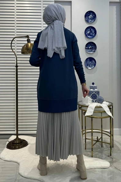 Bilge İndigo Triko Tunik - 5