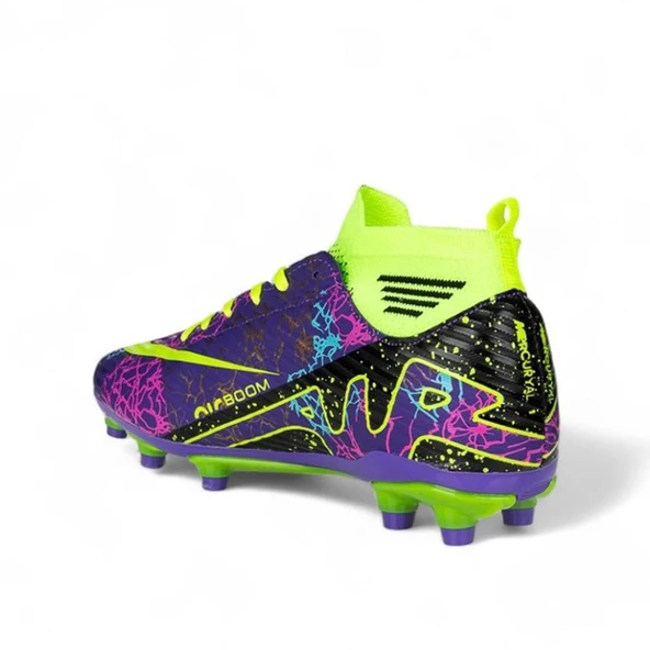 La Liga Erkek 565 Bilekli Mor Sarı Desen Krampon - 2