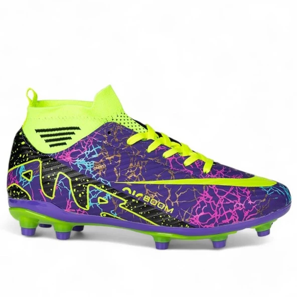 La Liga Erkek 565 Bilekli Mor Sarı Desen Krampon