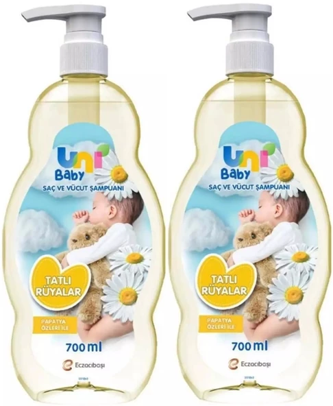 Uni Baby Bebek Şampuanı 700ML Tatlı Rüyalar (Pompalı) (2 Li Set)